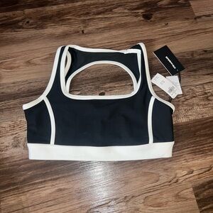 Abercrombie YPB Black and White Sports Bra